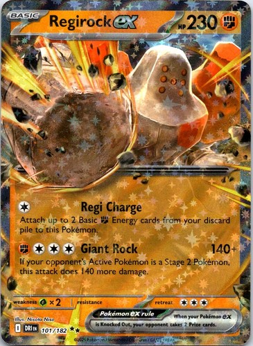 Regirock ex 101/182 Double Rare Destined Rivals Pokemon Holo Near Mint