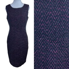 Elie Tahari Black and Pink Midi Sheath Dress Size 6