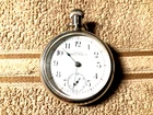 Antique 1909 Waltham Pocket Watch  18s - Working  Gold inlaid Train Case 17j Ex