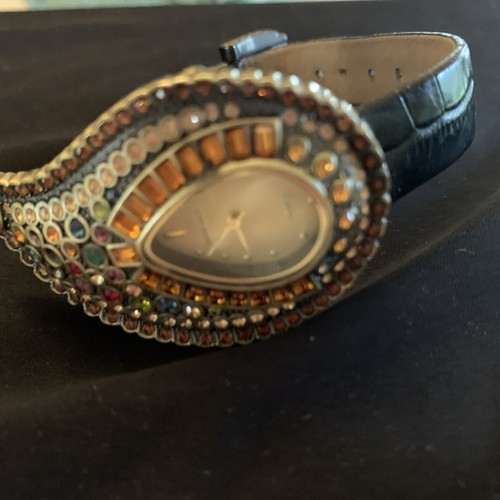 Heidi Daus Watch crystal unusual shape multicolor stones 7 1/2 inches approximat