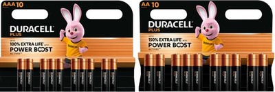 40 Duracell Plus Power Boost Batterien im 10er Blister (20x AA + 20x AAA)