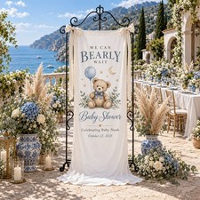 We Can Bearly Wait Teddy Bear Baby Shower Banner, Personalized Welcome Sign