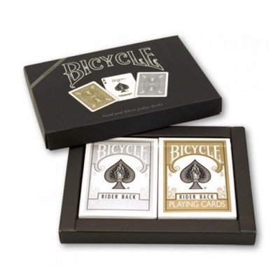 Bicycle prestige Line Rider Back 2 Poker Deck Set (Gold & Silber)