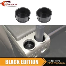 2PCS Rear Inner Console Water Cup Holder Insert Mat For Ford F150 03-14 Interior