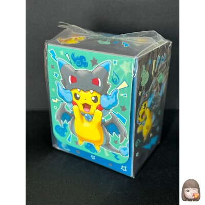 poncho pikachu booster box Mega Charizard X Poncho Wearing Pikachu Deck Box Pokemon Center Exclusive
