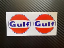 Gulf Stickers Vinyl Motorbike Motorcycle Motocross Decals Laminated  x 2