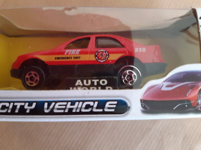 Auto World City Fahrzeug/Auto.Feuerwehr Einsatzeinheit, Maßstab 1,87. Druckguss. NEU / KARTON