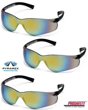 3- GOLD MIRROR SUNGLASSES Work Safety Glasses UV ANSI Z87+ Protective Eyewear