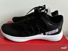 NEW Puma SoftRide Comfort Sneakers Sz 6.5 Shoes Lace Black EU 37 Womens
