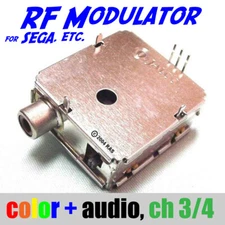 Universal Color Video & Audio TV RF MODULATOR (works on Channel 3 or 4) - Sega