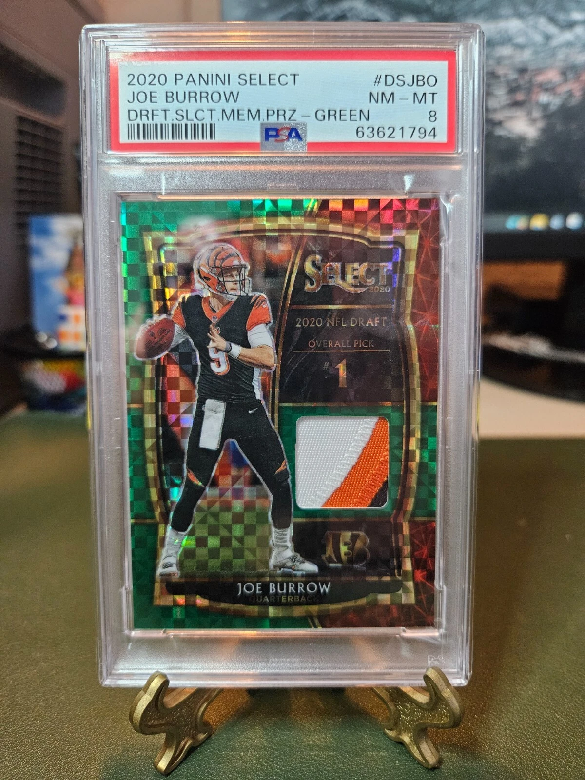 Joe Burrow Panini Select Draft Selections Memorabilia Prizm #DSJBO Green