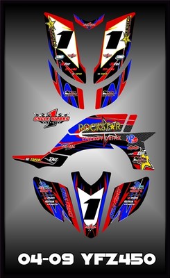 Yamaha YFZ 450 04-09  SEMI CUSTOM GRAPHICS KIT Krock2
