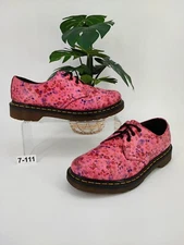 Dr Martens Women's Pascal Hole Floral Flower Pink Ankle Loafers 7US