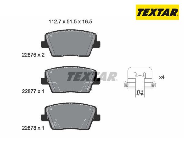 Bremsbelagsatz, Scheibenbremse Q+ Textar 2287601 FüR Hyundai-image