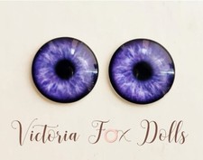 Blythe Doll Eyechips Purple Realistic Glass Eye Chips 14mm Custom Furby Ooak Bjd