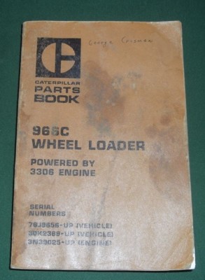 CAT CATERPILLAR 966C WHEEL LOADER PARTS BOOK MANUAL S/N 76J9656-UP