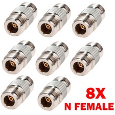8PC Brass N-Type Female Jack to N Female Jack For RF Adapter Barrel Connector