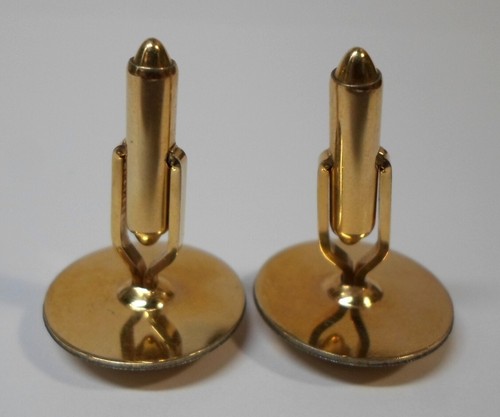 Vintage KREMENTZ CUFFLINKS w/ TIGER EYE STONES Round Beaded Style Gold Tone - Picture 4 of 6