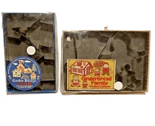 Holiday Cookie Cutter Sets Gingerbread Family and Cookie Village Fox Run  Vtg