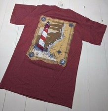 Vintage Lighthouses of America Made in USA T-Shirt M Medium Single Stitch