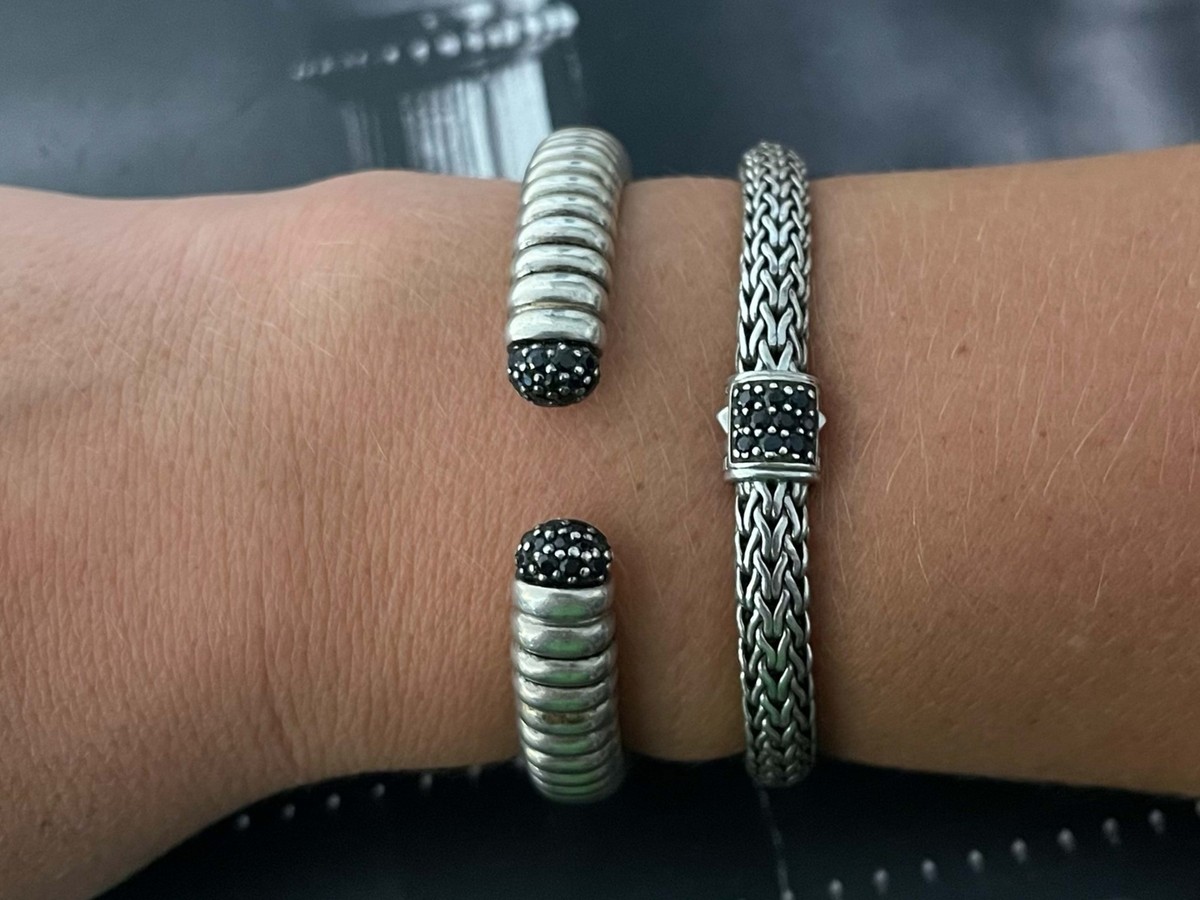 John Hardy Classic Chain Bracelet with Black Sapphire in Sterling