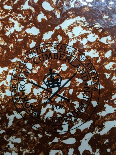 2 x Royal Cumberland for Royal Copenhagen Brown White Sponge Pottery Plate 10” - Photo 3/7