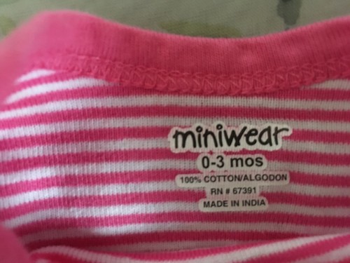Miniwear 3 pezzi unici rosa bianco 0-3 mesi nuovi senza etichette - Foto 3 di 3