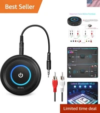 Compact Bluetooth 5.3 AUX Adapter Supporting Dual Device Connection with RCA