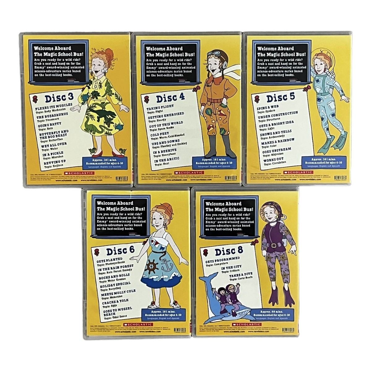 The Magic School Bus Scholastic DVD Series (5 Disc Set) 3, 4