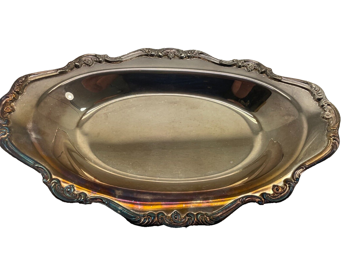 GORHAM “HERITAGE” YH 322 SILVERPLATE OVAL BONBON TRAY PLATTER 12.5