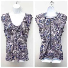 Plenty by Tracy Reece Paisley Floral Sleeveless Blouse Size 10