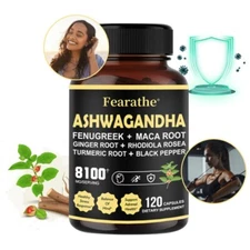 Ashwagandha Capsules Maca Root Stress Anxiety Immunity 30 To 120 Capsules