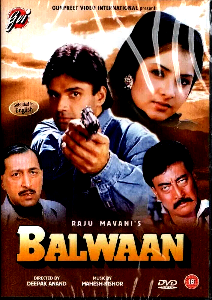 BALWAAN - Sunil Shetty, Divya Bharati - NEW BOLLYWOOD DVD - ENGLISH SUBTITLES