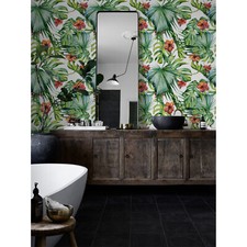 Hawaii Vibes Leafs Non-Woven wallpaper Watercolor wall mural Flowers Home decor