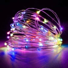 16.4FT RGB Battery Operated LED Fairy String Light Lamp Party Wedding Gift Decor