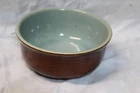 6" Red Wing brown bowl with green interior vintage