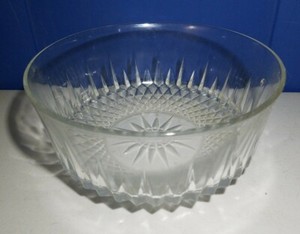 Arcoroc Usa Clear Diamond Starburst Patterned Glass Salad Serving Bowl 9 Ebay