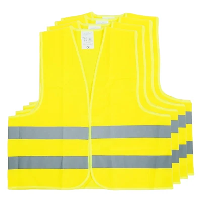 4x Warnweste Polyester Auto Warnschutzweste Gelb Signalweste Wicatex KFZ