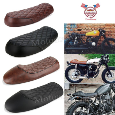 OUMURS Vintage Cafe Racer Seat - Flat Saddle For Honda CB, Suzuki GS, Yamaha XJ & Kawasaki KZ