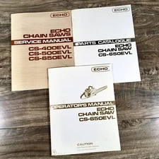 Lot Echo Chainsaw Cs-650Evl Service, Parts, & Operators Manuals Chain Saws