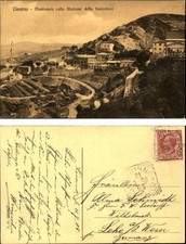Livorno 1908 Cartolina Italiana Montenero Stazione dell Funicolare Postcard to Lehe