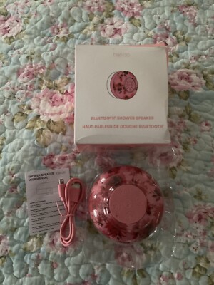 ban.do  Bando Pink Floral Bluetooth Shower Speaker with USB Charging Cord