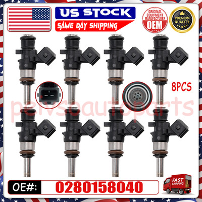 8Pcs 980cc Fuel Injectors Long Nozzle 0280158040 For E85 LS3 LS7 LSA EV14KT