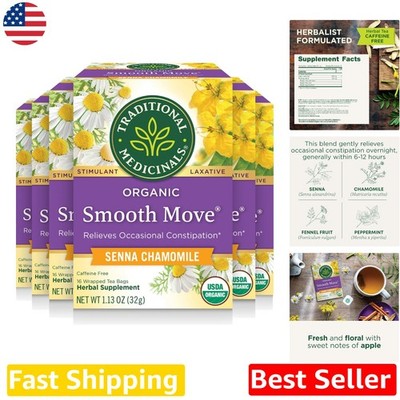 Organic Smooth Move Chamomile Tea 96 Bags - Overnight Constipation Relief - U...