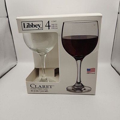 Libbey Wine Stemware Classic Wine Glass Box Of 4~13.5oz~NEW Open Box