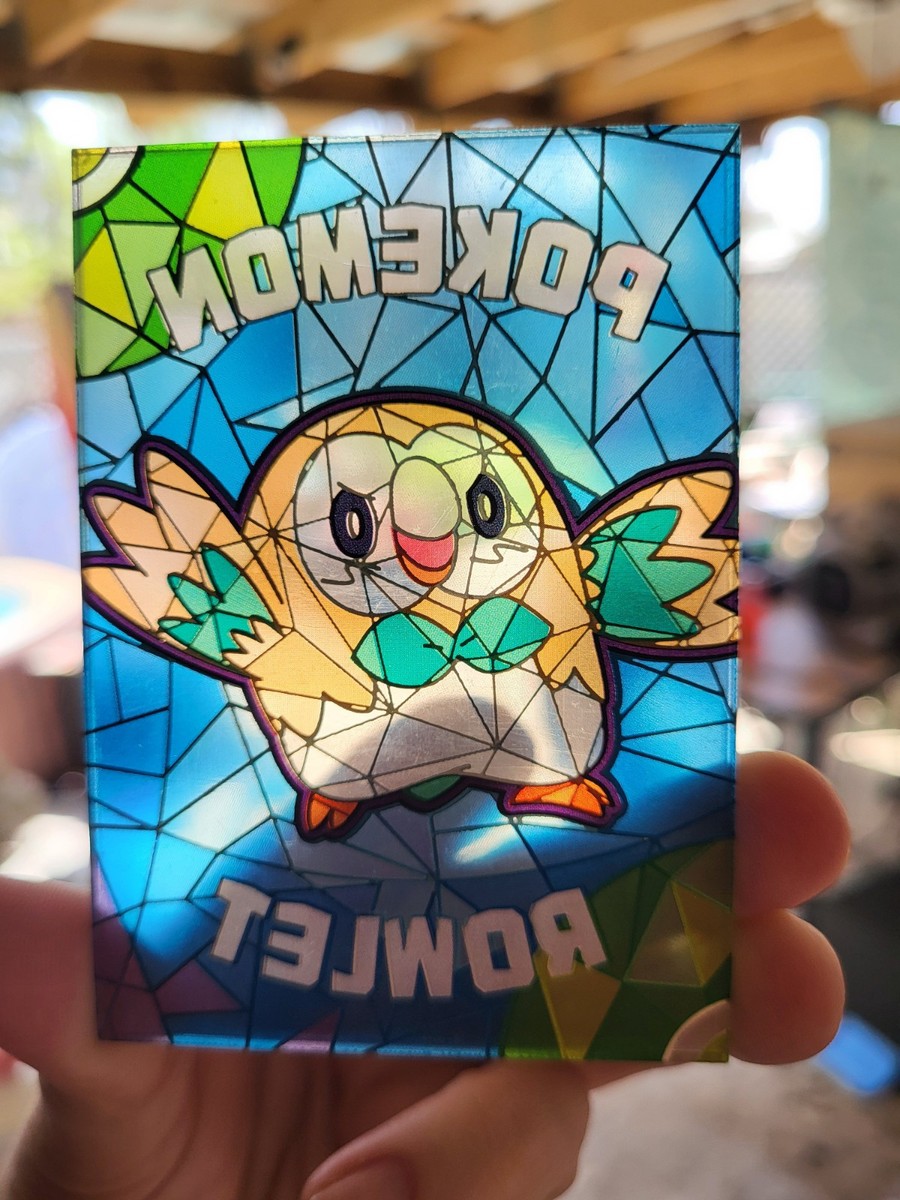 Pokémon Chinese Elf Eif Origin Collection Rowlet Stained Glass