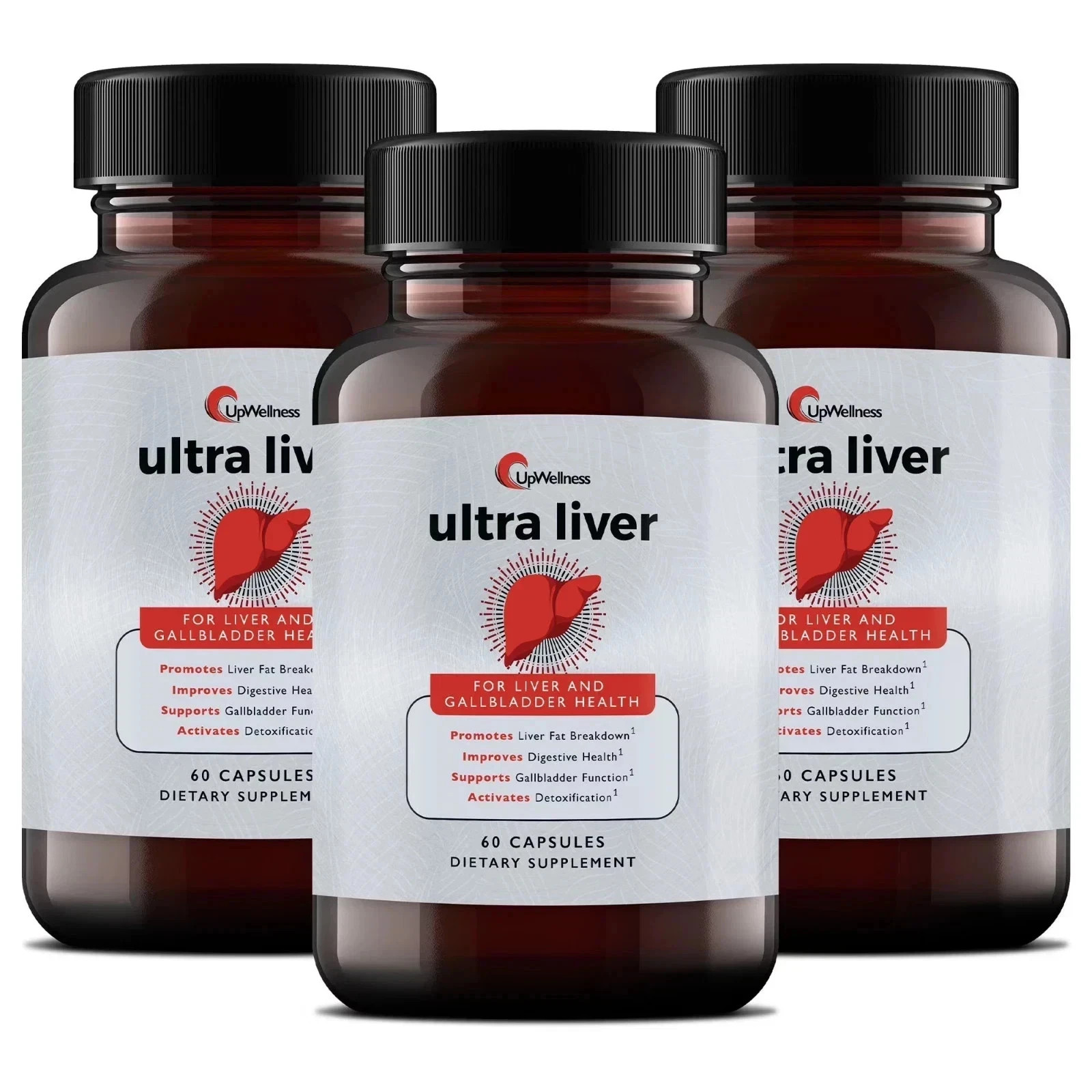3 Pack UpWellnes Ultra Liver Supplement for Liver Health and Gallbladder Support