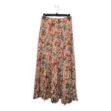 Vtg Country Classics Floral Tiered Maxi Skirt Womens MED Pleats Cottagecore Boho