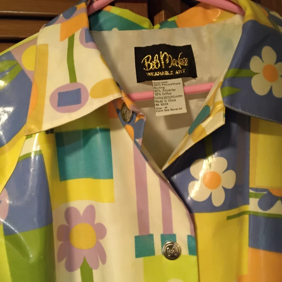 Bob Mackie Wearable Art Rain Jacket Womens  Flowers  - Image 3 of 4