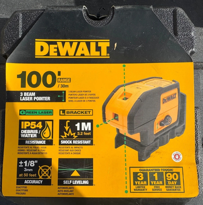 #ad #ad DeWalt DW083CG 3 Beam Green Laser Pointer Plum Dot $195.33